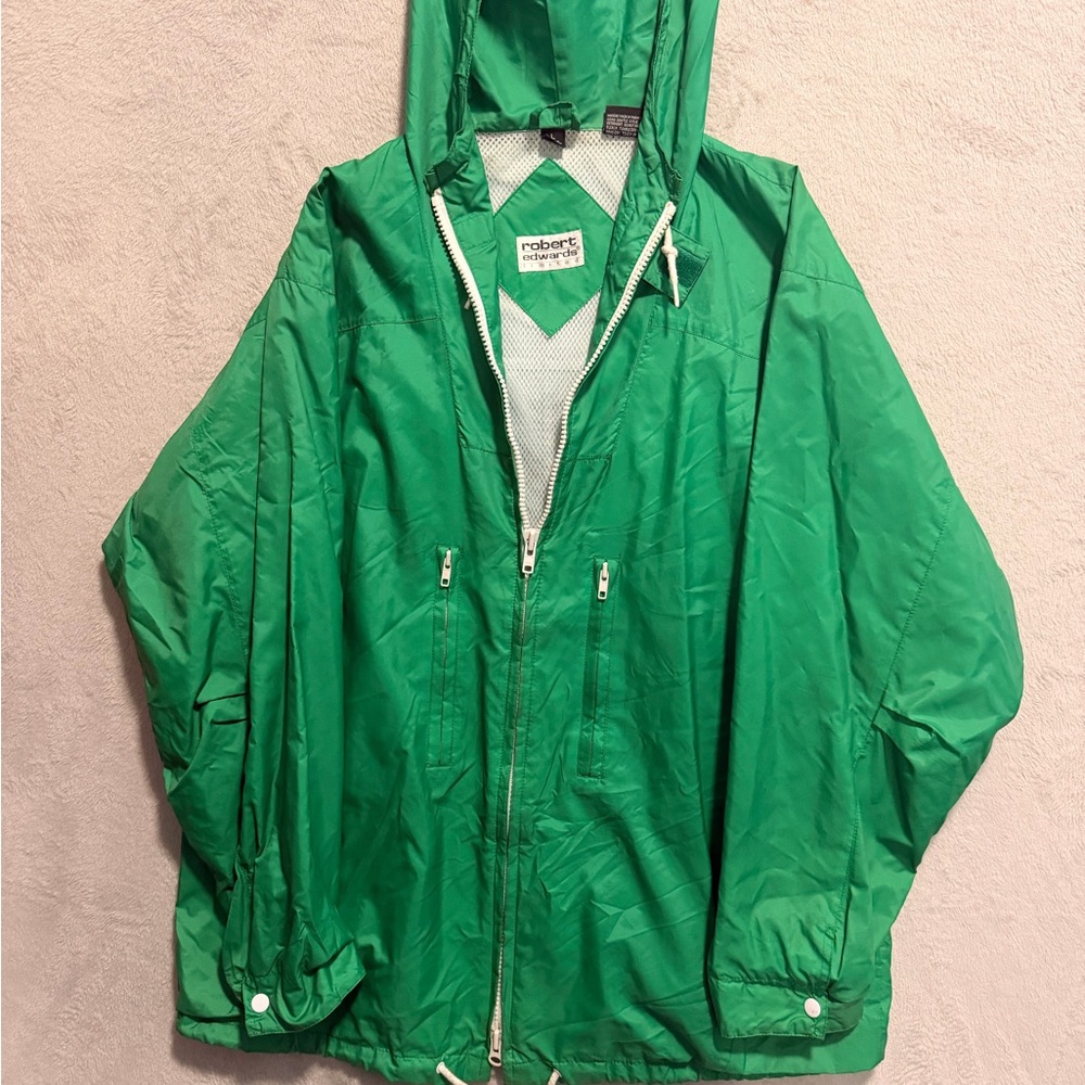 Men's Green Hooded Raincoat